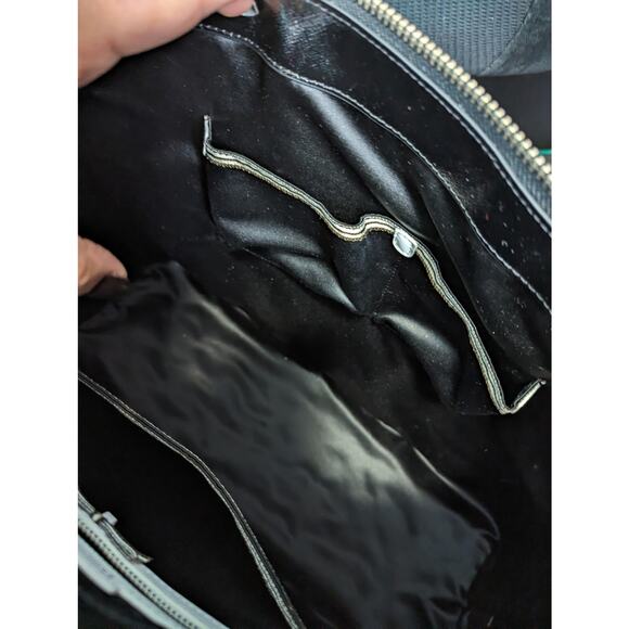 Henri Bendel West 57th Carry All Tote Handbag Saffiano Colorblock Black White - Picture 8 of 14